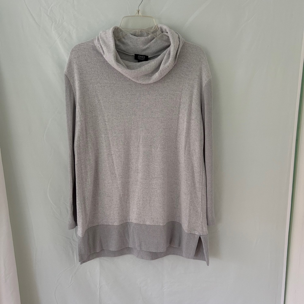 Jones New York Signature Gray Cowl Neck Tunic Top‎ Long Sleeve